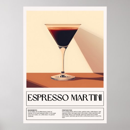  cocktails: Espresso Martini Poster (Voorkant)