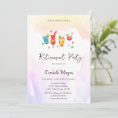 Cocktails Fruits Pensioen Uitnodiging (Staand voorkant)