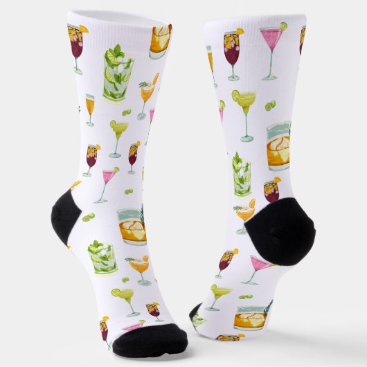 Cocktails Fun Pattern-Sokken Sokken (Gebogen)