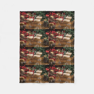* COCKTAILS GALORE* CHRISTMAS BLANKET FLEECE DEKEN