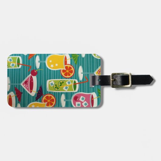 "COCKTAILS GALORE" GOLF/LUGGAGE/I.D. LABEL BAGAGELABEL (Voorkant horizontaal)