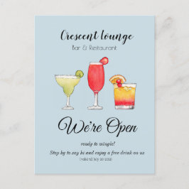Cocktails Gemengd drink Bar opnieuw openen Briefkaart
