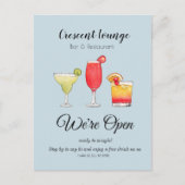 Cocktails Gemengd drink Bar opnieuw openen Briefkaart (Voorkant)