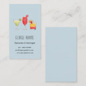 Cocktails Gemengde drinken waterverf barman Visitekaartje (Voorkant / Achterkant)