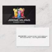 cocktails | Geometrische moderne streeplijn Visitekaartje (Voorkant / Achterkant)