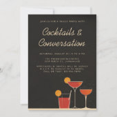 Cocktails & Gesprek Retro Drinken Huis Party Kaart (Voorkant)