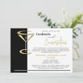 Cocktails & Gesprekken Diner Party Uitnodigen Kaart (Staand voorkant)