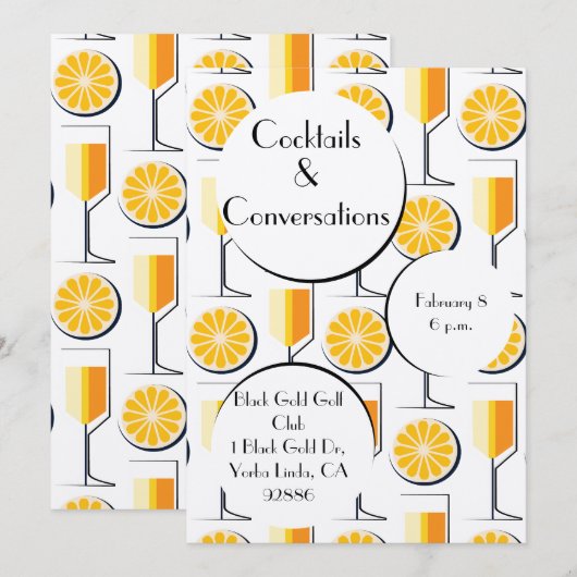 Cocktails & Gesprekken uitnodiging (Voorkant / Achterkant)