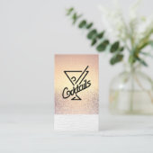 Cocktails / Glamour Gold Glitter Visitekaartje (Staand voorkant)
