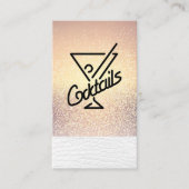 Cocktails / Glamour Gold Glitter Visitekaartje (Voorkant)