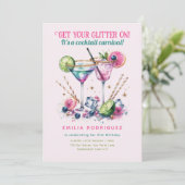 Cocktails Glitter Snoep Carnaval Verjaardag - ELK Kaart (Staand voorkant)