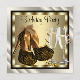 Cocktails Hiel Shoes Weans Elegant Birthday Party Kaart