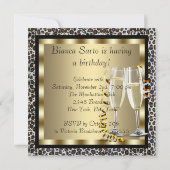 Cocktails High Hiel Shoes Vrouwen Leopard Birthday Kaart (Achterkant)