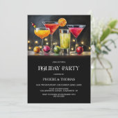 Cocktails Holiday Party Kaart (Staand voorkant)