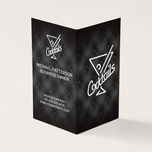 Cocktails Icon | Bar- en restaurantbekleding Visitekaartje (Buitenkant)
