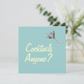 Cocktails Iedereen Mod Custom Invitations Kaart (Staand voorkant)