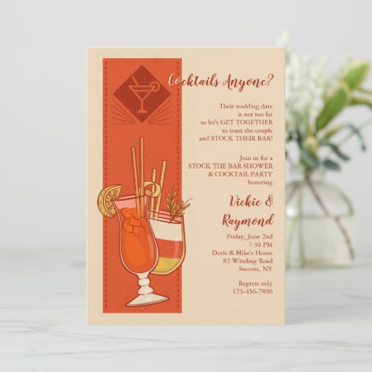 Cocktails Iedereen Uitnodiging (Staand voorkant)