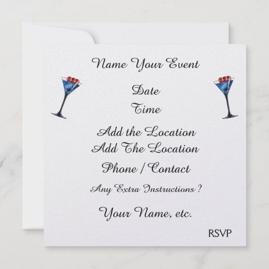 Cocktails iemand? kaart (Achterkant)