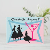 Cocktails iemand? Uitnodiging (Staand voorkant)