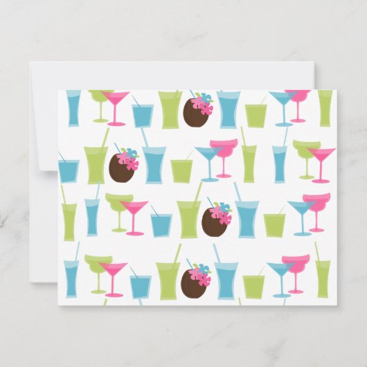 Cocktails in de pool kaart (Achterkant)