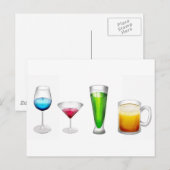Cocktails in heldere kleuren briefkaart (Voorkant / Achterkant)