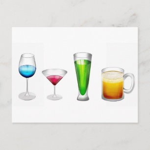 Cocktails in heldere kleuren briefkaart