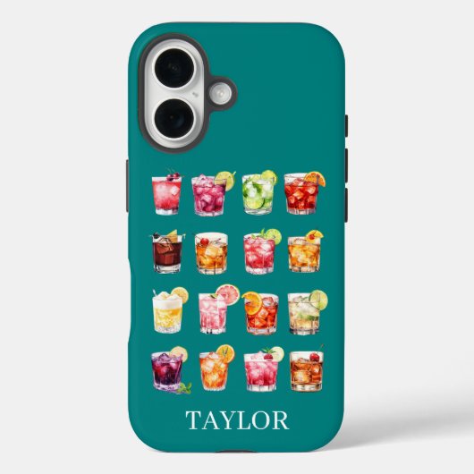 Cocktails in overvloed met monogram Case-Mate iPhone case (Achterkant)