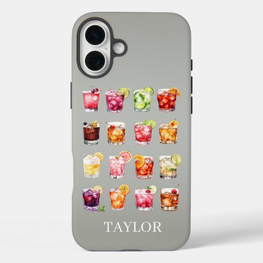 Cocktails in overvloed met monogram Case-Mate iPhone case (Achterkant)