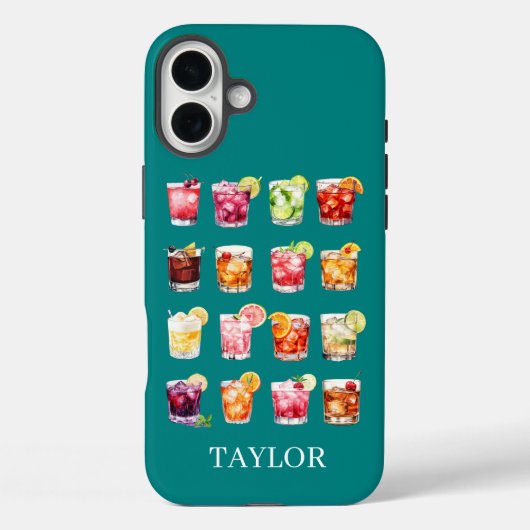 Cocktails in overvloed met monogram Case-Mate iPhone case (Achterkant)