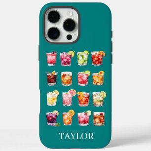 Cocktails in overvloed met monogram iPhone 16 pro max hoesje