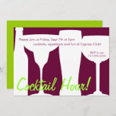 Cocktails Invite Kaart (Voorkant / Achterkant)