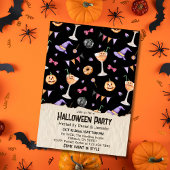 Cocktails jack-o-lantaarns Heks Petten Halloween Kaart