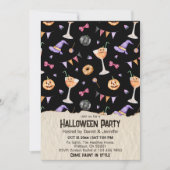 Cocktails jack-o-lantaarns Heks Petten Halloween Kaart (Voorkant)