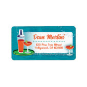Cocktails Kerst Kaart Adresetiketten Etiket (Voorkant)