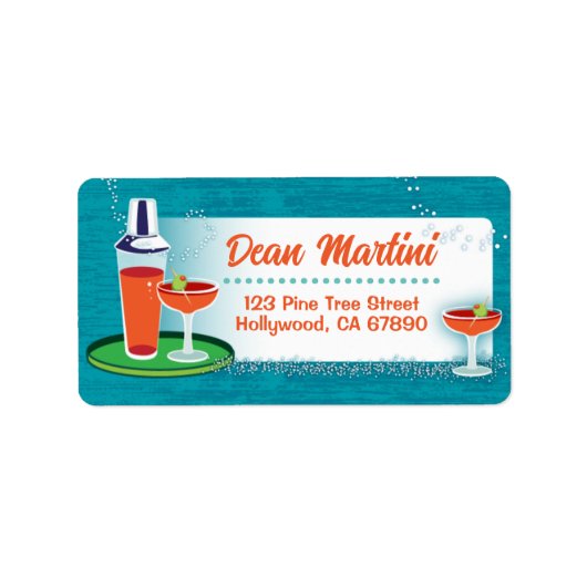 Cocktails Kerst Kaart Adresetiketten Etiket (Voorkant)