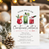 Cocktails kerstfeest feestelijke Drink rood groen Kaart