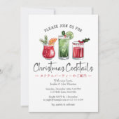 Cocktails kerstfeest feestelijke Drink rood groen Kaart (Voorkant)