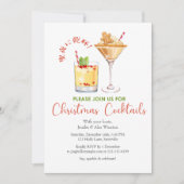Cocktails Kerstfeest Gingerbread Waterverf Kaart (Voorkant)