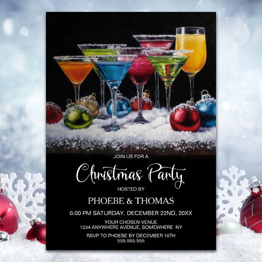 Cocktails Kerstfeest Kaart