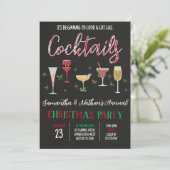 Cocktails kerstfeest kaart (Staand voorkant)