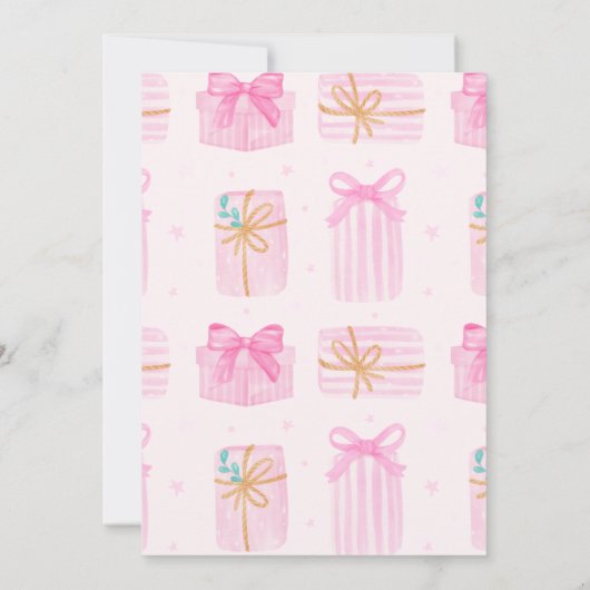 Cocktails Kerstfeest Martini Coquette Roze Kaart (Achterkant)