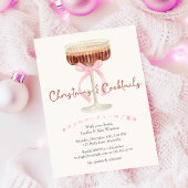 Cocktails Kerstfeest Martini Coquette Roze Kaart