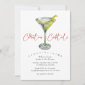 Cocktails Kerstfeest Martini Night Waterverf Kaart (Voorkant)