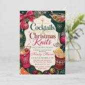 Cocktails & Kersttrui Kerstfeest Kaart (Staand voorkant)