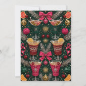 Cocktails & Kersttrui Kerstfeest Kaart (Achterkant)