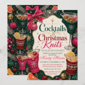 Cocktails & Kersttrui Kerstfeest Kaart (Voorkant / Achterkant)