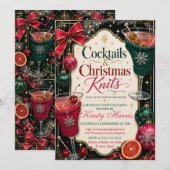 Cocktails & Kersttrui Kerstfeest Kaart (Voorkant / Achterkant)