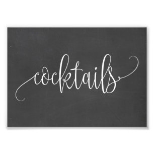 Cocktails kiezen uw formaat - Chalkboard Foto Afdruk