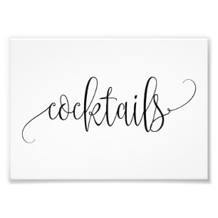 Cocktails kiezen voor een fijne kalligrafie foto afdruk