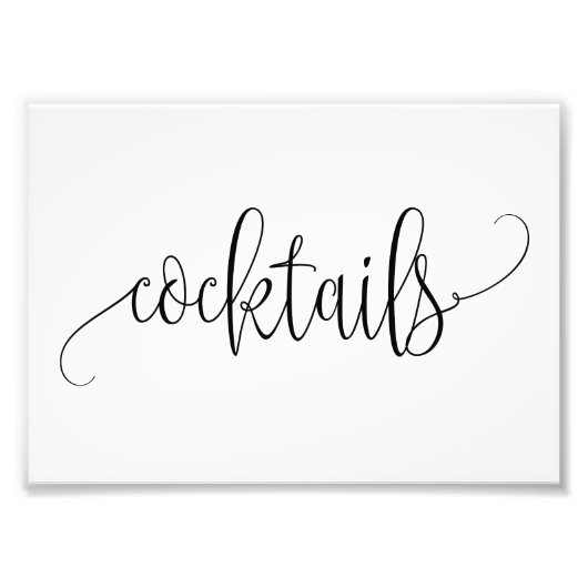 Cocktails kiezen voor een fijne kalligrafie foto afdruk (Voorkant)